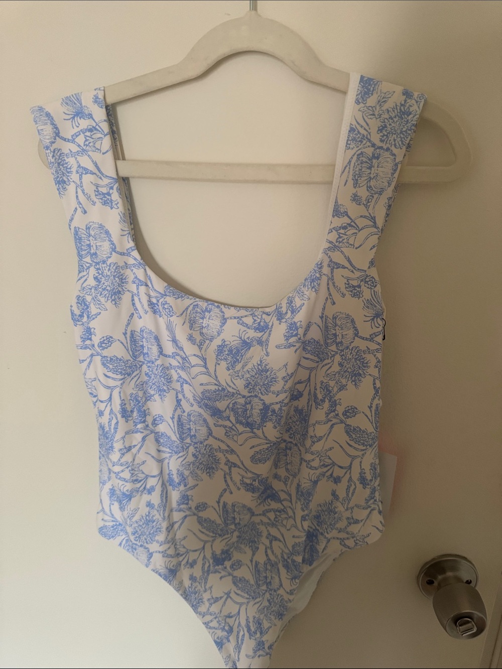 Amanda Uprichard White and Blue Floral One-Piece Swimsuit